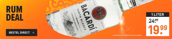 Rum deal: 1 iter bacardi carta blanca van &euro;24,99 nu voor &euro;19,99